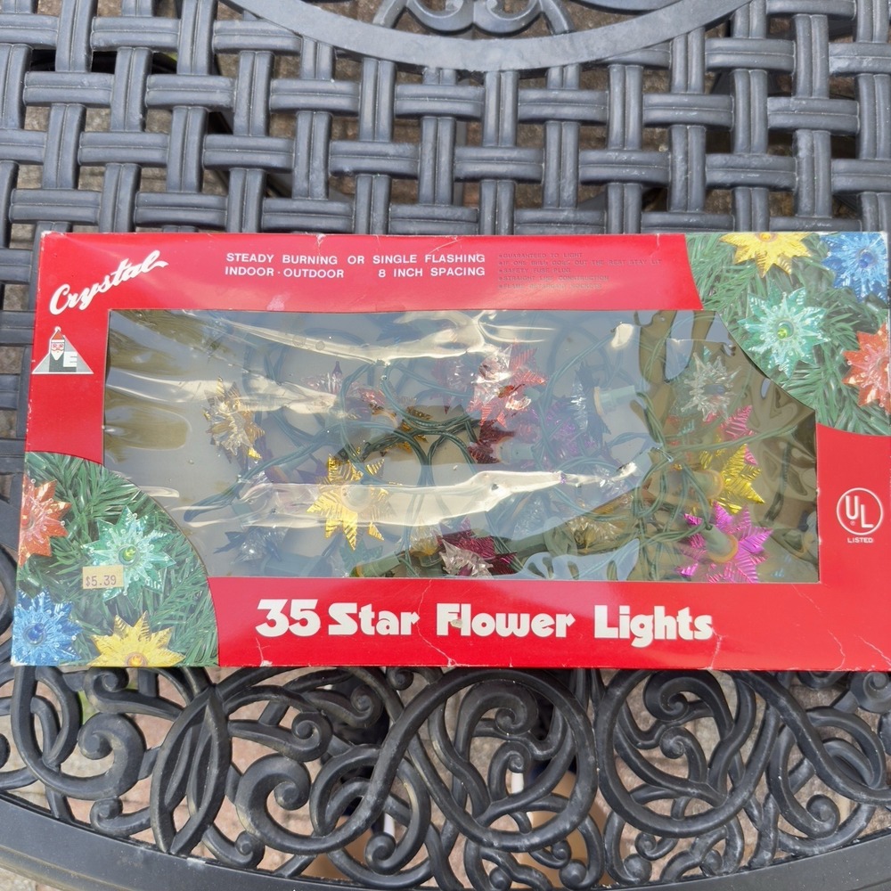 Vtg Aluminum Reflector Star Atomic Starburst Reflector Christmas Light String